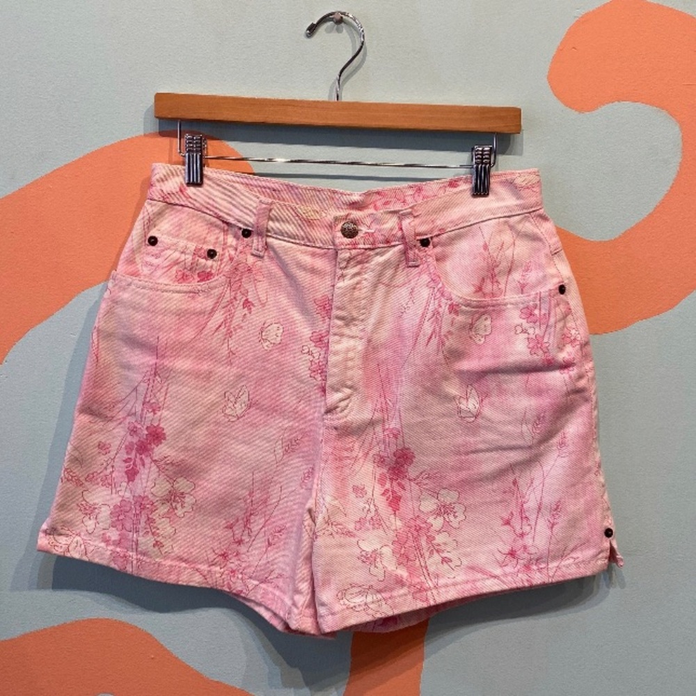 Bill Blass Vintage Pink Floral Short High Waist